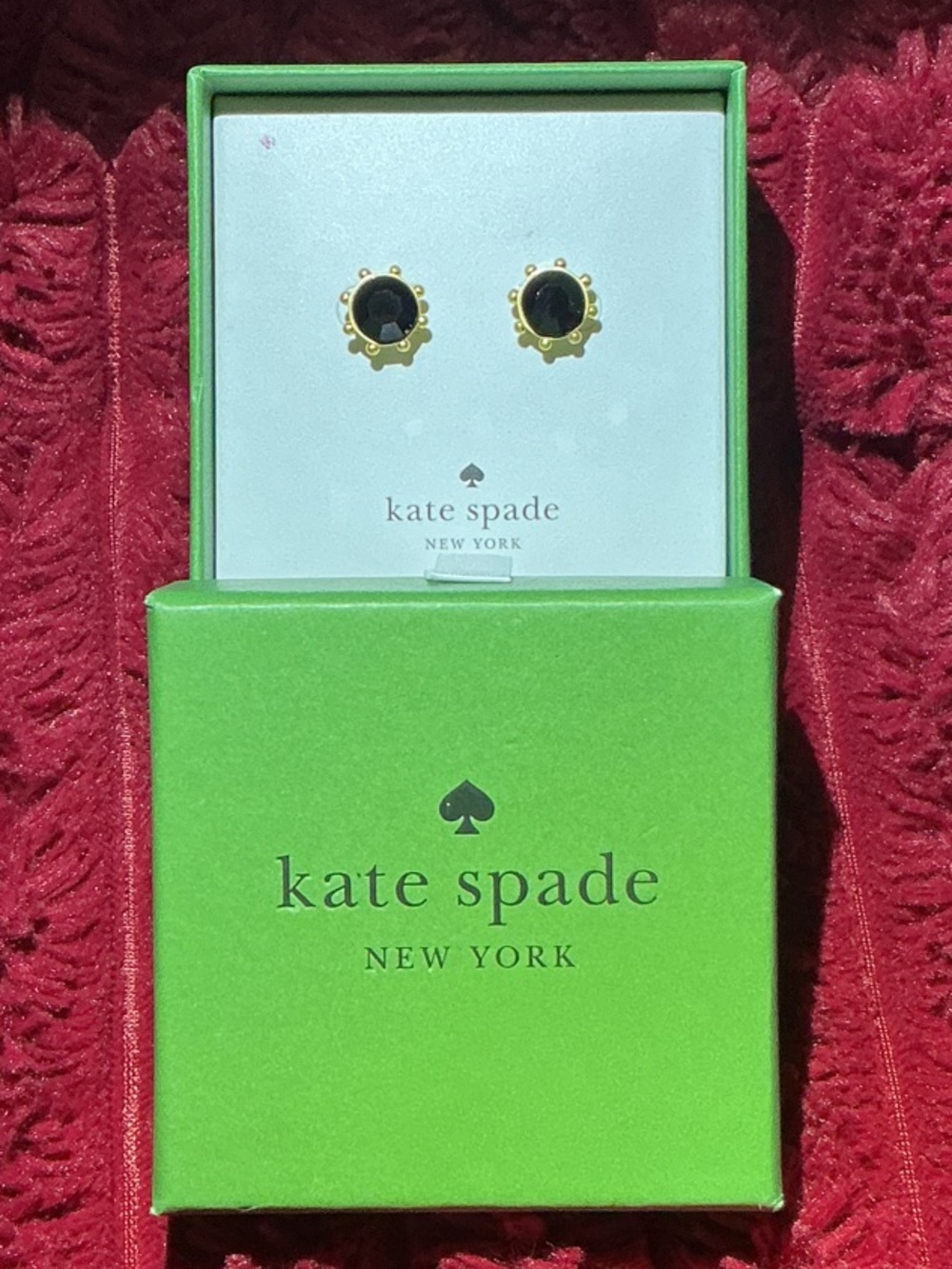 ♠️kate spade Gold and Black Scalloped Stud Earrings